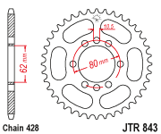 JT Sprocket Rear JTR843 50T