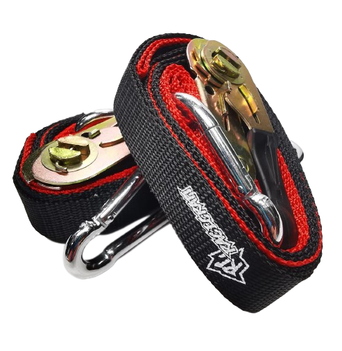 [RCT-TD-RT-25RB] Racecraft Tie Down Set Cambuckle Ratchet Red/Black 1.8m x 25mm