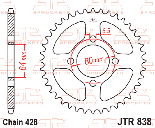 [MTX-95R-0838-41] Motrix Rear Sprocket 95R-0838-41