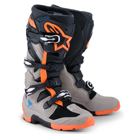 [ALP-AS2010426-1562] Alpinestars Tech 7 Enduro 2026 Boots White/Warm Grey/Orange Fluo