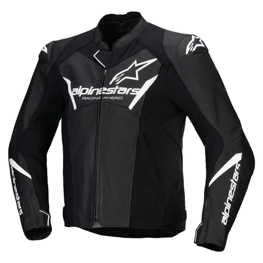 [ALP-AS3103625-12] Alpinestars Faster V3 Leather Airflow Jacket Black/White
