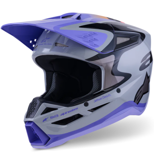 [ALP-ASH8302726-9277] Alpinestars Supertech M3 Jettson Helmet Grey/Purple/Black ECE06
