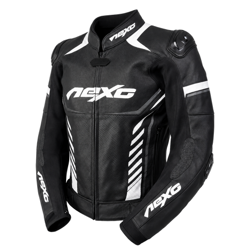 [NXO-N-STR-BLKW] Nexo STR Leather Jacket Black White